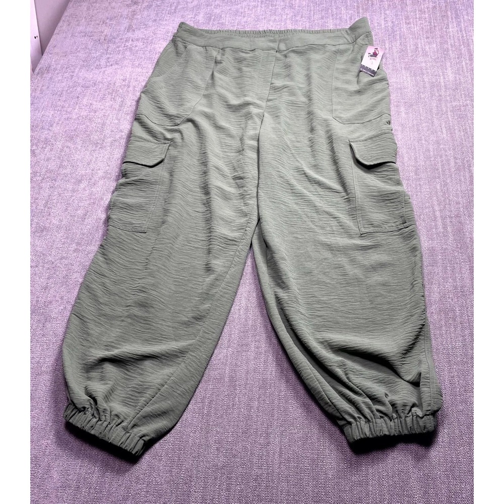 Sofia Jeans by Sofia Vergara Fem Utility Pants Women XL Green Hiking Tapered Leg